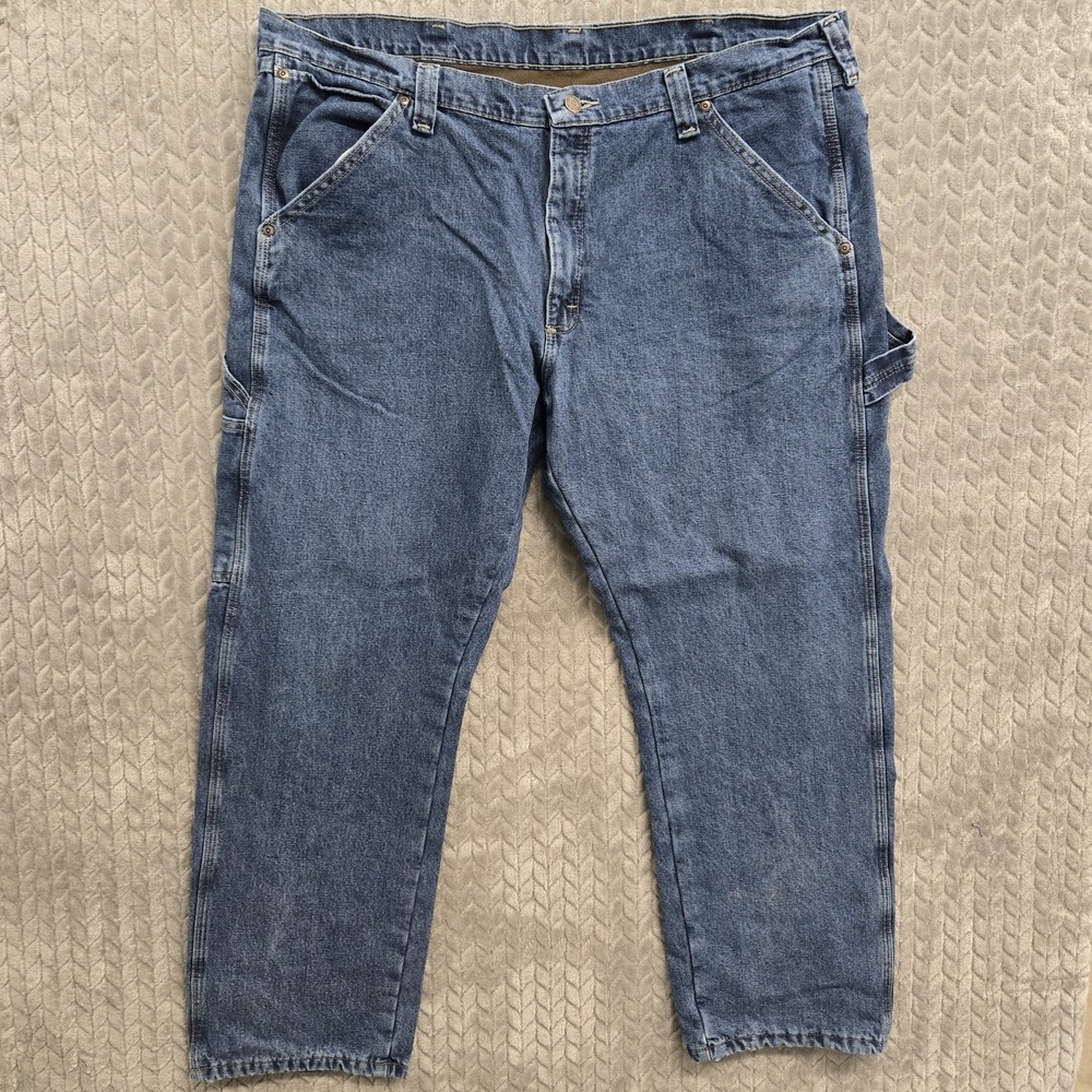 Wrangler 94FLWSW Jeans Mens‎ 41.5x30 Blue Denim Utility Carpenter Fleece Lined